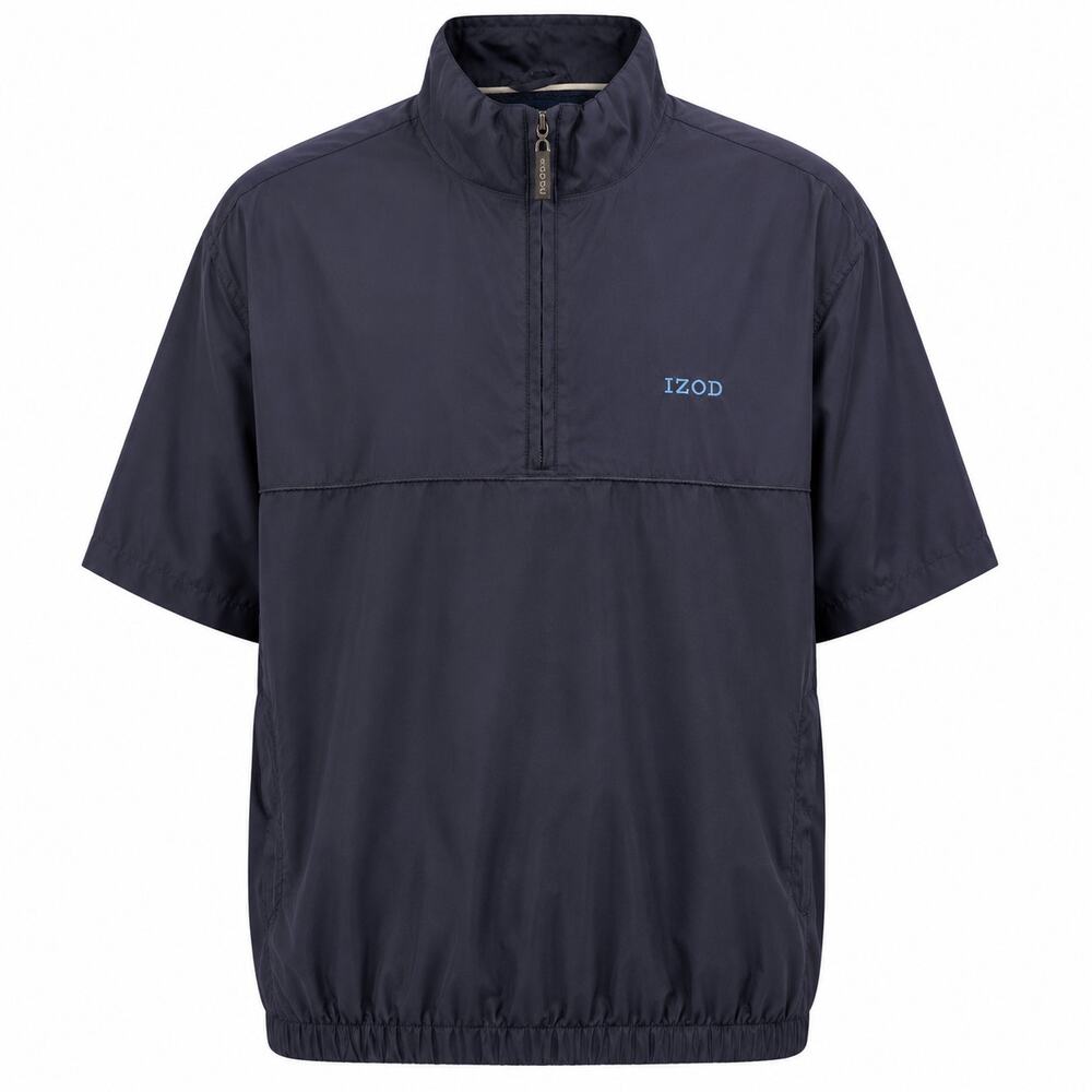 IZOD Golf Windbreaker Pullover Short Sleeve Quarter Zip Navy Golf Jacket XL